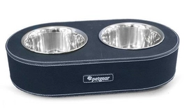 Voer- of Drinkbak Petgear Zwart Dubbel Rond