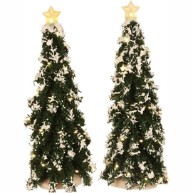 Luville Snowy Conifer With Lights Battery Operated (2 Pieces)