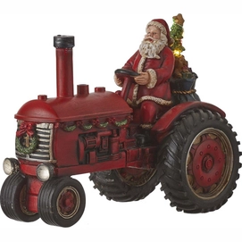 Luville Santa On Tractor Red Battery Operated