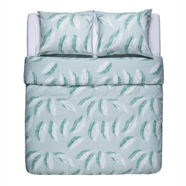 Dekbedovertrek Nightlife Snow Feathers Green Flanel