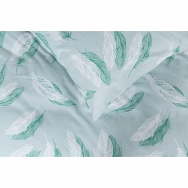 Dekbedovertrek Nightlife Snow Feathers Green Flanel