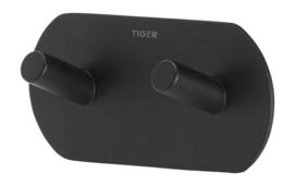 Handtuchhaken Tiger Rondo Doppel Matt Schwarz