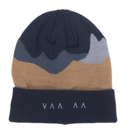 Bonnet Bergans Unisexe Vaagaa Fine Knit Wool Beanie Navy Blue/Warm Sand