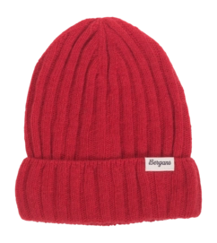 Beanie Bergans Unisex Rabot Mount Rib Wool Beanie Fire Red