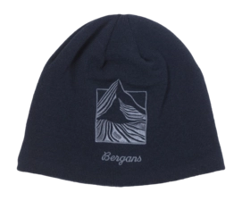 Beanie Bergans Unisex Rabot Fleece Lined Wool Beanie Navy Blue