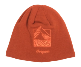 Beanie Bergans Unisex Rabot Fleece Lined Wool Beanie Lava
