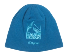 Beanie Bergans Unisex Rabot Fleece Lined Wool Beanie Dark Aqua Lagoon