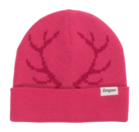 Beanie Bergans Kids Antlers Beanie Raspberry Pink/Raspberry Red