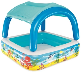 Babybad Bestway Vierkant Schaduw Canopy Play Blauw (140 x 140 x 114 cm)