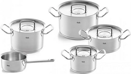 Pannenset Fissler Pure-Profi Collection Met Steelpan En RVS Deksels (5-Delig)