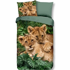 Dekbedovertrek Good Morning Lion Cubs Multi Katoen-140 x 200 / 220 cm | 1-Persoons
