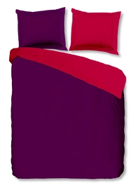 Parure de Lit Good Morning Uni Violet/ Rose Coton