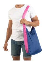 Schoudertas Ticket To The Moon Eco Bag Medium Royal Blue Pink