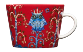 Tazza per cappuccino, caffè e tè Iittala Taika 200 ml, Con manico, Porcellana, Gufo, Rosso