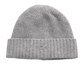 Muts GANT Unisex Shield Wool Beanie Grey Melange