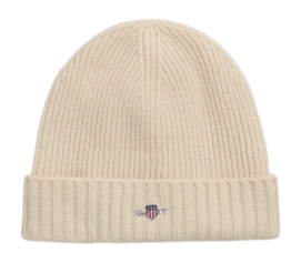 Muts GANT Unisex Shield Wool Beanie Cream