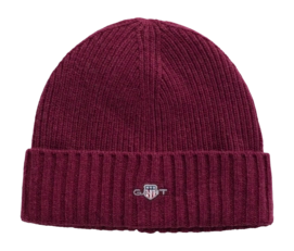 Muts GANT Unisex Shield Wool Beanie Wine Red