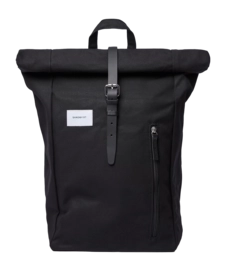 Rucksack Sandqvist Dante Unisex Black With Black Leather 24