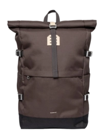 Rucksack Sandqvist Unisex Icon Rolltop Brown With Natural Leather L