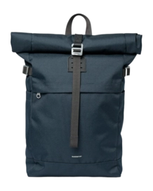 Rugzak Sandqvist Icon Rolltop Navy With Black Leather M