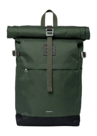 Rugzak Sandqvist Icon Rolltop Dawn Green With Dark Brown Leather M
