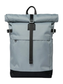 Rucksack Sandqvist Unisex Icon Rolltop Ice Blue With Black Leather M