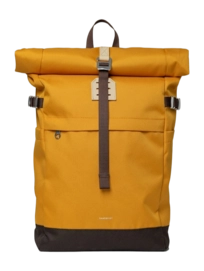 Rugzak Sandqvist Icon Rolltop Golden Yellow With Natural Leather M