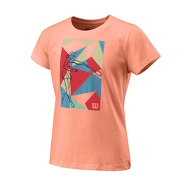 Tennisshirt Wilson Prism Play Tech Tee Papaya Punch Mädchen