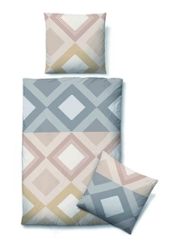 Bettwäsche Biberna Squares Taupe Jersey