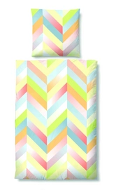 Bettwäsche Biberna Fischgrat Bunt Jersey