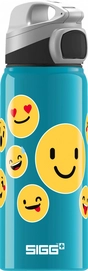 Wasserflasche Sigg MIracle Alu Emoticon 0,6L Blau