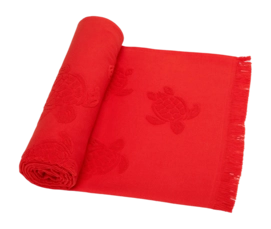 Serviette de Plage Vilebrequin Turtles Jacquard Poppy Red (100 x 180 cm)