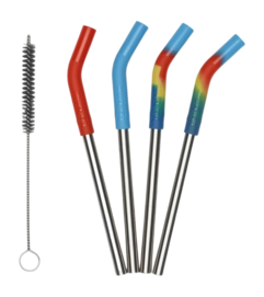 Straws Klean Kanteen Rietjes Stainless steel 4-Pack Short Multi-coloured/Steel