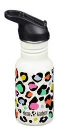 Waterfles Klean Kanteen Kids Classic Narrow 355ml Flip Seal Sport Cap Leopard Print