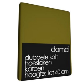 Drap-housse Double Split Damai Vert Oie (Coton)