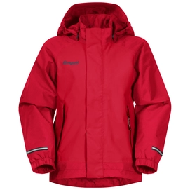 Jacke Bergans Knatten Fire Red Solid Dark Grey Kinder