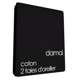 2 Taies d'Oreiller Damai Noir (Coton)