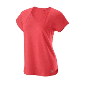 Tennisshirt Wilson Training V-Neck Tee Cayenne Damen