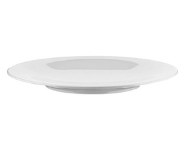 Piatto piano in porcellana Alessi Ku Ø 27 cm, Set da 4, Bianco