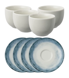 Tasse & Soucoupe Arthur Krupp Porcelaine Nuance Mer (4-Pieces)