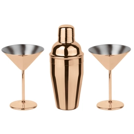 Cocktailset Paderno Martini Mirror Copper (Set van 3)