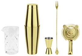 Ensemble de Cocktails Paderno Crystal Mirror Or (Ensemble de 5)