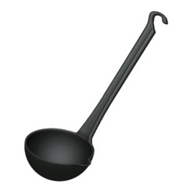 Cucchiaio corto per salse in Nylon Paderno Serie 12900 Pa+Plus Ø 6,5 cm, Con Versatore, Nero
