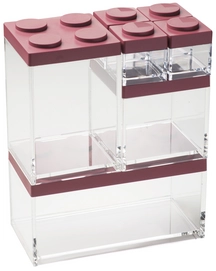 Opbergbox Omada Brickstore Laag Red (7-Delig)