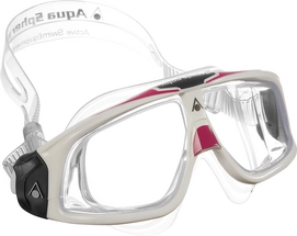 Schwimmbrille Aqua Sphere Seal 2.0 Lady Transparente Linsen Weiß/Pink
