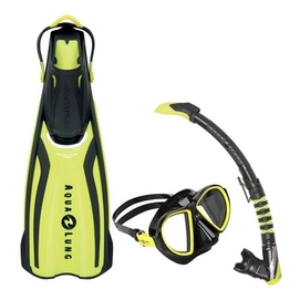Schnorchel-Set Aqua Lung Sport Amika Travel Set Yellow Duetto + Zephyr Flex (M)