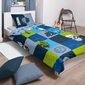 Dekbedovertrek Fortnite Shuffles Blauw Katoen