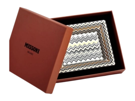 Serveerbord Missoni Luxury Gift Box Zig Zag Gold Rectangular Tidy Tray Large