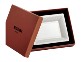 Serveerbord Missoni Luxury Gift Box Zig Zag White Rectangular Tidy Tray Large