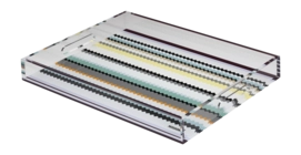 Vassoio da portata Missoni Curt 30 x 45 cm, Motivo a Zig Zag, Plexiglass trasparente